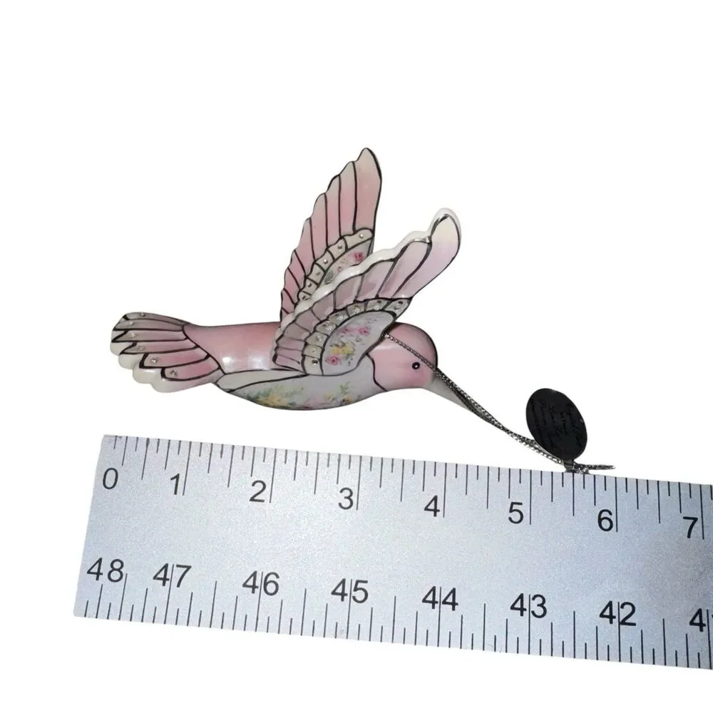 Lena Liu's Crystal Rose Hummingbird Precious Jewels‎ Ornament Bradford Editions